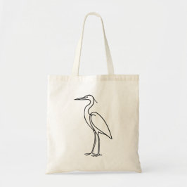 Bolsa Tote Heron Line Art – Minimalist Bird Illustration
