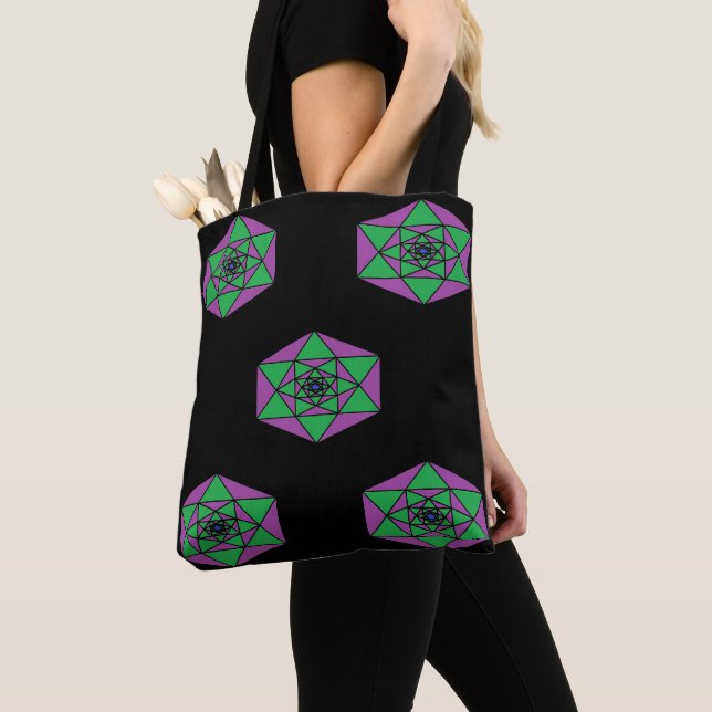 Bolsa Tote Hexagon Mandala Bag (Close Up)