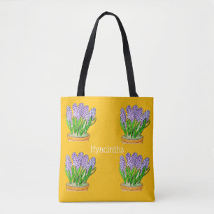 Bolsa Tote Hiacintos Roxos em Plantador