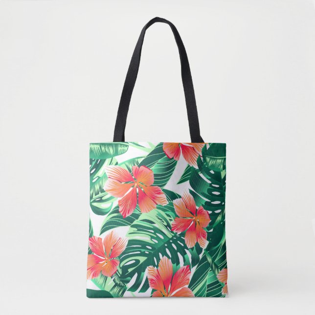 Bolsa Tote hibisco da laranja tropical (Frente)