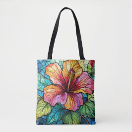 Bolsa Tote hibisco do estilo de vidro manchado