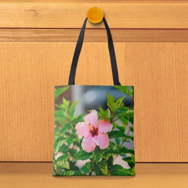 Bolsa Tote Hibisco Rosa (Tote bag with pink hibiscus)