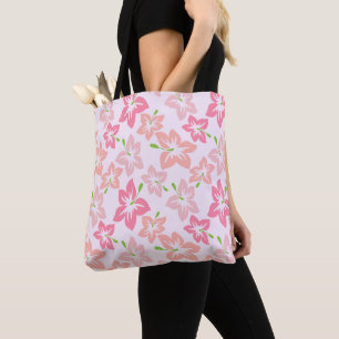 Bolsa Tote Hibisco Rosa, Flores Rosa, Padrão De Flores