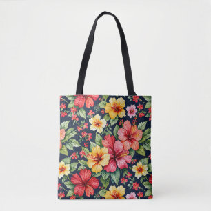 Bolsa Tote Hibisco Tropical Brilhante