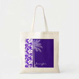 Bolsa Tote Hibiscus roxo tropical