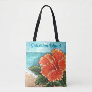 Bolsa Tote "Hibiscus sacola feita sob encomenda pela praia"