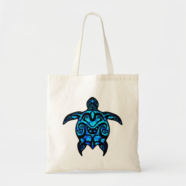 Bolsa Tote Hibiscus tribal da tartaruga (Frente)