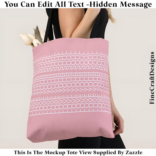 Bolsa Tote Hidden Message Love Your Soul, Custom 109P Quote (Criador carregado)