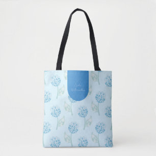 Bolsa Tote Hidrangea Pintada à Mão Grandmillennial Personaliz