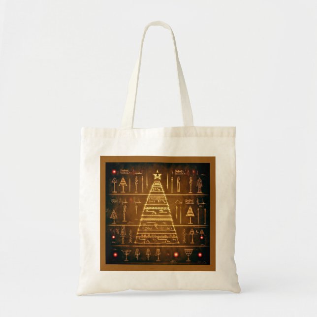 Bolsa Tote Hieroglifos Egípcios do Natal 3 (Frente)
