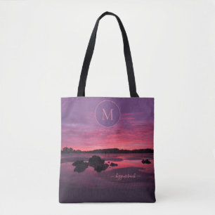 Bolsa Tote Higgins Beach Sunrise Maine Monogramo