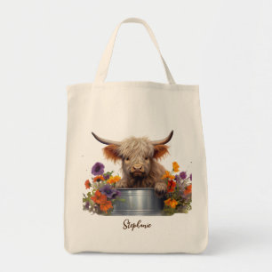 Bolsa Tote Highland Cow Baby Personalizado