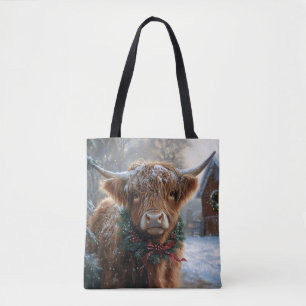 Bolsa Tote Highland Cow Rustic Barnyard Natal