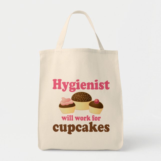 Bolsa Tote Higienista dental dos cupcakes engraçados do (Frente)