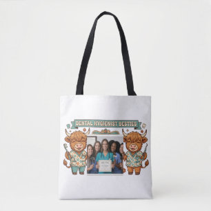 Bolsa Tote Higienista Dentária Personalizada Amigas Cow Highl