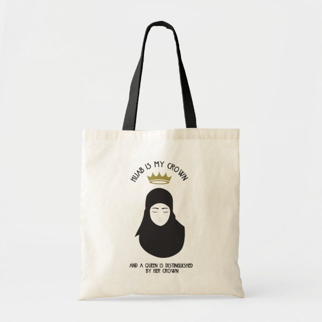 Bolsa Tote Hijab é minha coroa - HIJAB - BLA (Frente)