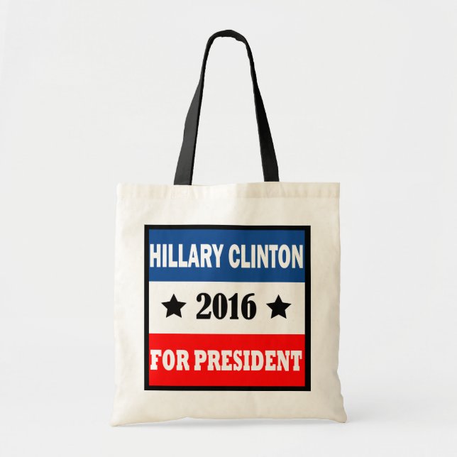Bolsa Tote Hillary Clinton para o presidente 2016 (Frente)