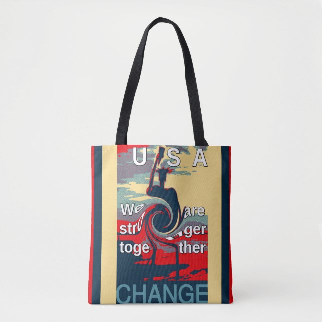 Bolsa Tote Hillary somos mais fortes juntos (Frente)