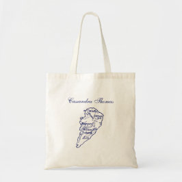 Bolsa Tote Hilton Head Island SC Vintage Map Marinho Blue