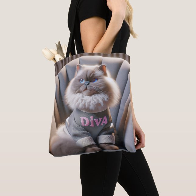 Bolsa Tote Himalayan Diva Cat (Close Up)