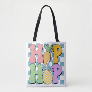 Bolsa Tote Hip Hop xadrez retrô