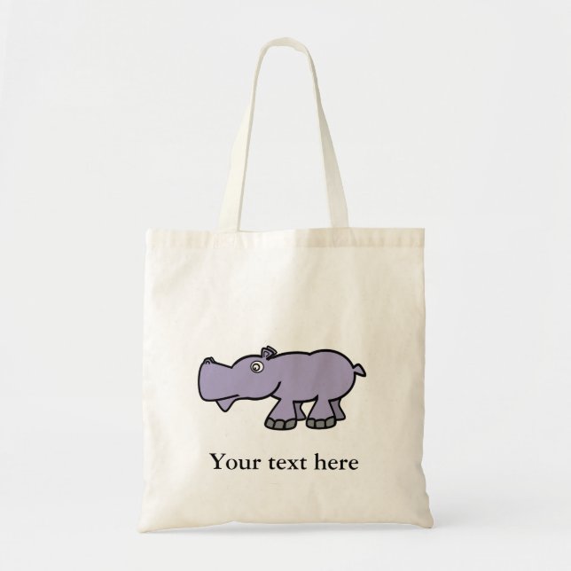 Bolsa Tote Hipopótamo roxo (Frente)