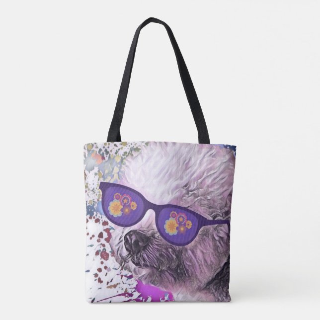 Bolsa Tote Hippie 'Chon the Bichon (Verso)