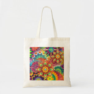 Bolsa Tote Hippie Groovy Techno Psychedelic Thunder_Cove