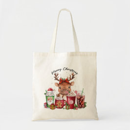 Bolsa Tote Hippo Christmas temed