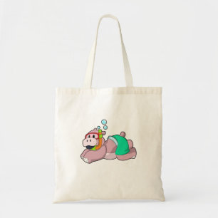 Bolsa Tote Hippo em mergulho com Snorkel