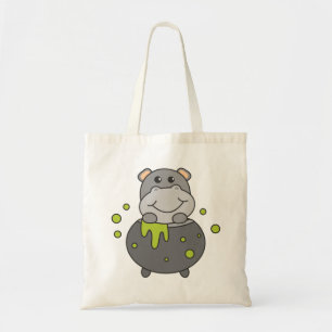 Bolsa Tote Hippo Happy Halloween Cauldron Bat Tote Bag