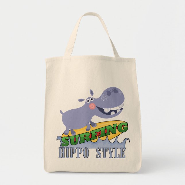 Bolsa Tote Hippopotamus do surfista (Frente)