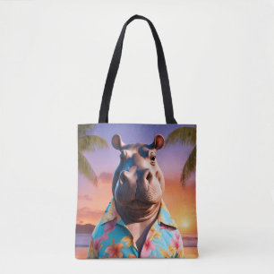 Bolsa Tote Hippopotamus Holiday