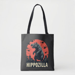 Bolsa Tote Hippozilla Spooky Moo Deng Hippo Halloween