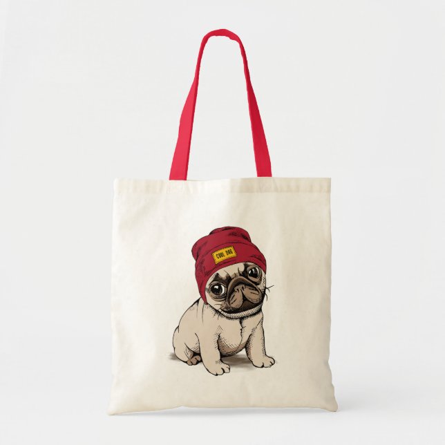 Bolsa Tote Hipster Mini Puppy Pug (Frente)