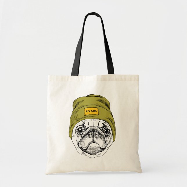 Bolsa Tote Hipster Pug| É Legal (Frente)