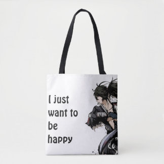 Bolsa Tote história em quadrinhos manga samurai
