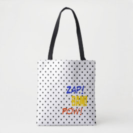 Bolsa Tote História em quadrinhos Zap! Bam! Pow! Super-herói 