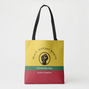 Bolsa Tote História Negra Mês Curva Texto Afro-Americano