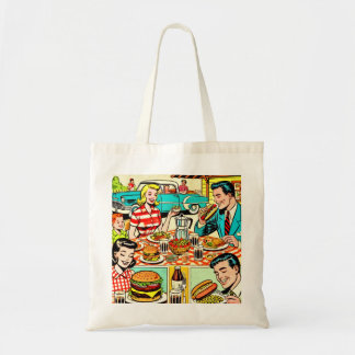 Bolsa Tote Histórias em quadrinhos de Comida da família feliz