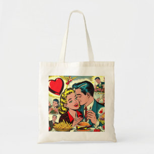 Bolsa Tote Histórias em quadrinhos do Casal Retro Love