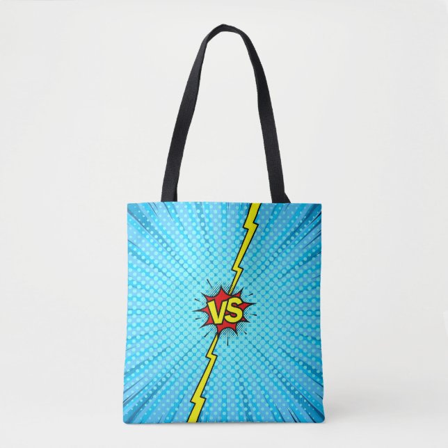 Bolsa Tote Histórias em quadrinhos versus fundo, estilo cláss (Frente)