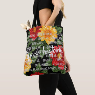 Bolsa Tote Histórico de Meses Negros com Flores