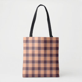 Bolsa Tote Hit Pink and Livid Brown Plaid