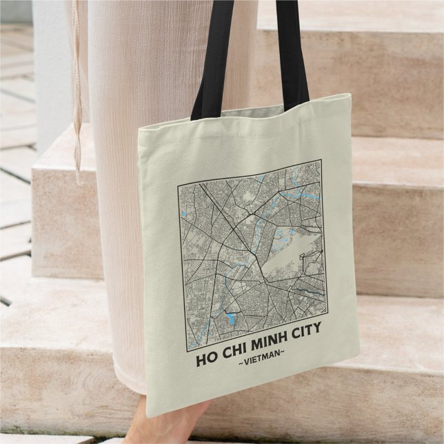Bolsa Tote Ho Chi Minh City, Vietnam, City Map Tote Bag (Criador carregado)