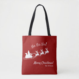 Bolsa Tote Ho Ho Feliz Natal com Papais noeis, Red