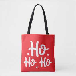Bolsa Tote HO HO HO HO Vermelho Festivo e Branco
