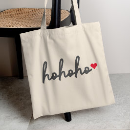 Bolsa Tote Ho Ho Ho | Minimalista Moderno do Coração de Natal