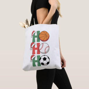 Bolsa Tote Ho Santa Natal Basquetebol Beisebol Futebol Natal
