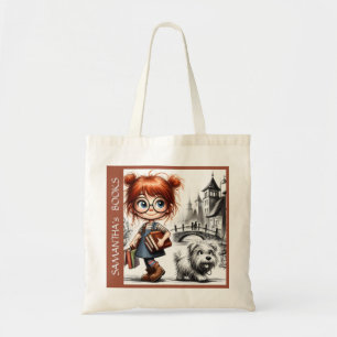 Bolsa Tote Hobby colorido da escola Book Library Girl